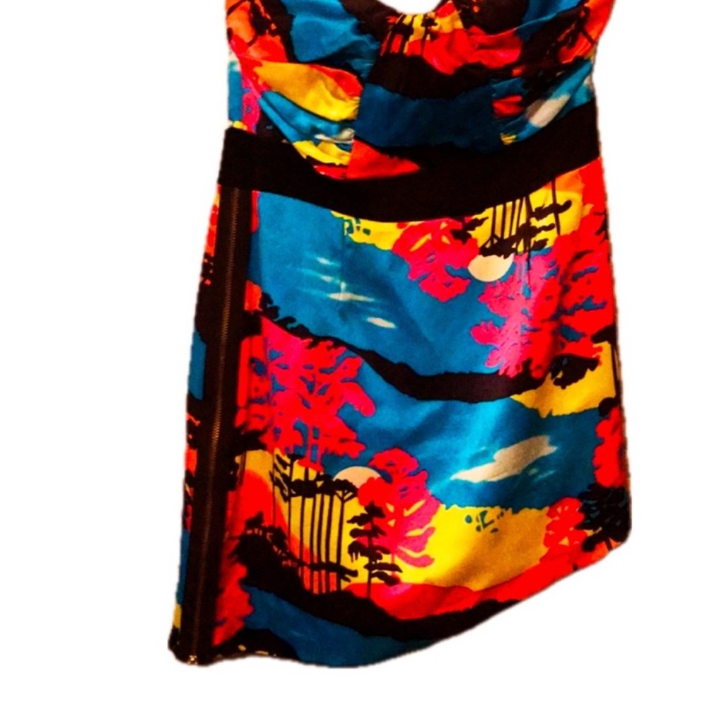 Vibrant Multicolor Women's Swim Dress - Blue, Red & Yellow